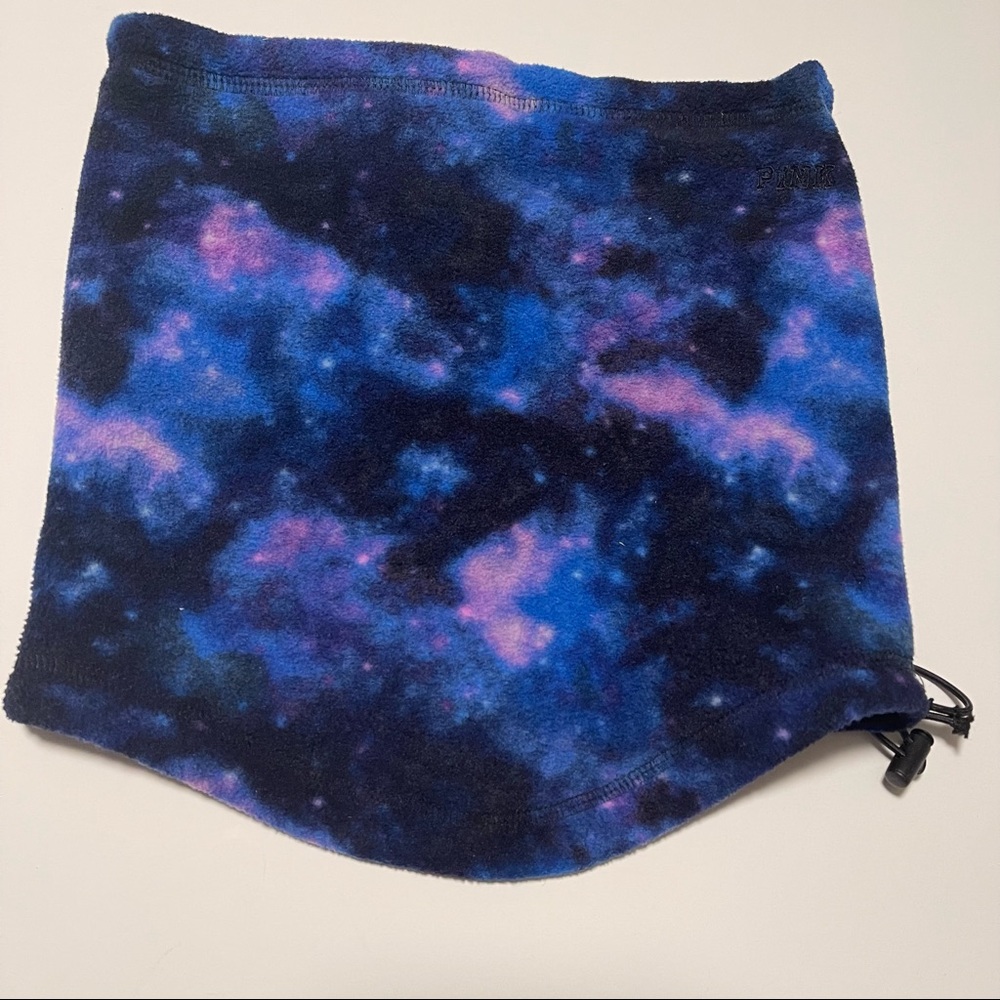 victorias secret pink polar fleece neck gaiter neck warmer space galaxy